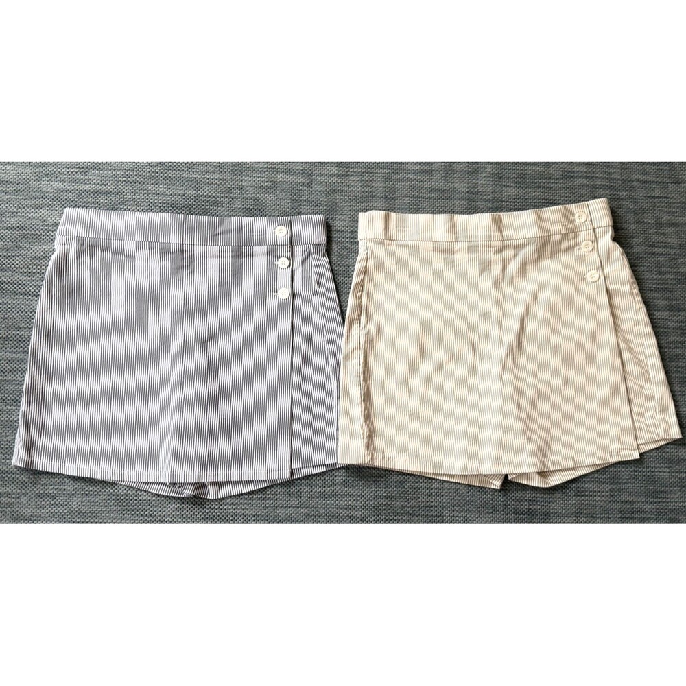 Counterparts Womens Lot of 2 Skorts Sz Large Super Stretch Button Front Striped